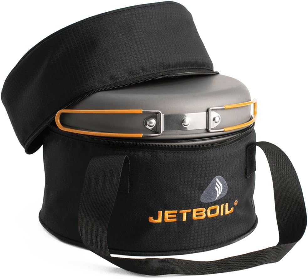 Backpack camping cooking equipment system and camping cooking set. orange color