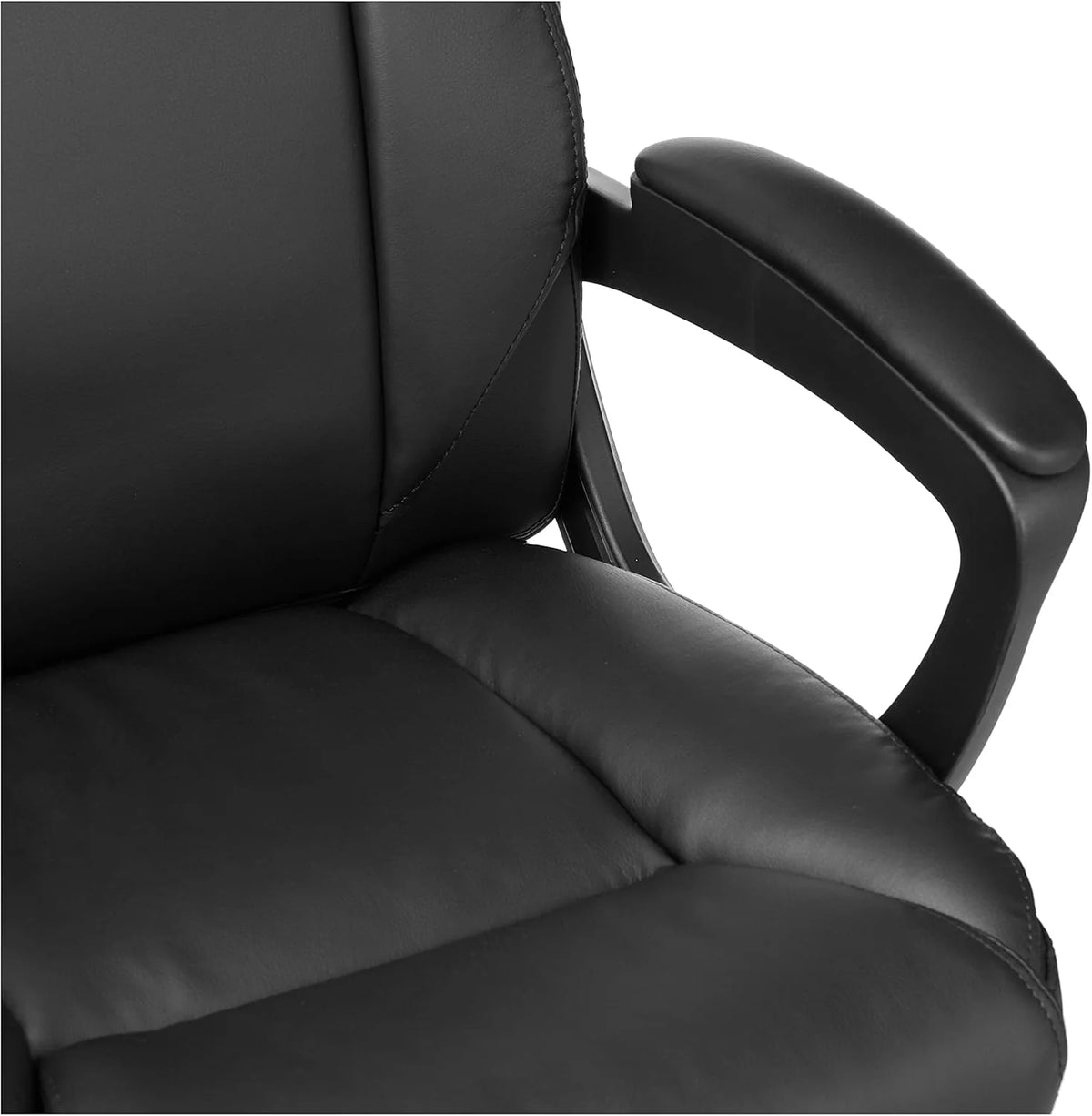 Classic PU surface. back-adjustable height office computer desk and chair. with armrests. size: 26 inches wide x 23.75 inches long x 42 inches high. black version