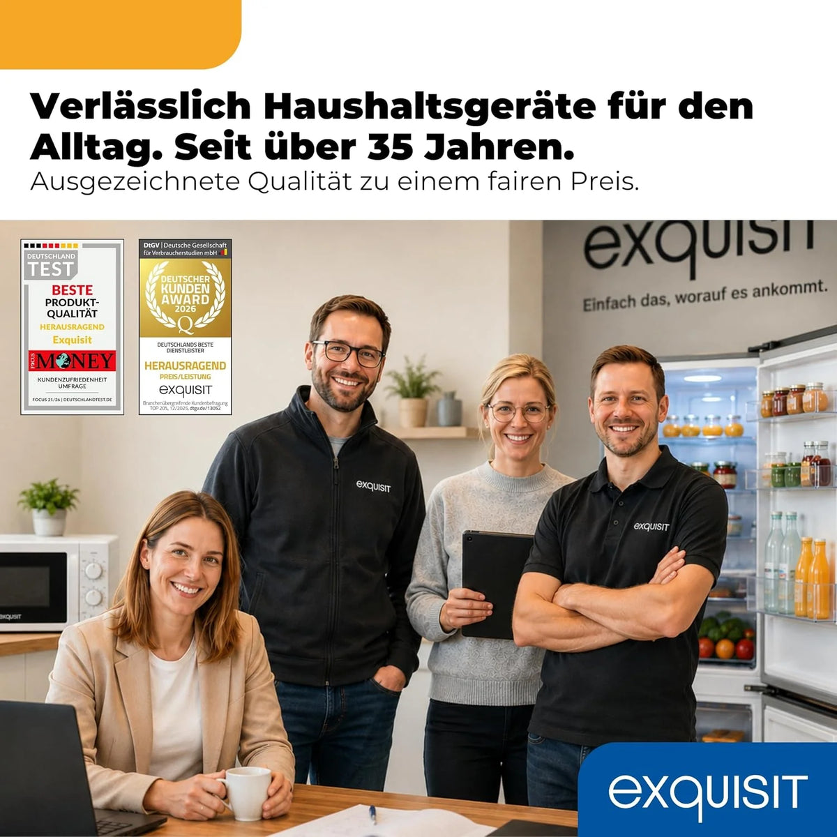 Exquisit Gefrierschrank | 91 l Nutzinhalt. Energieeffizienzklasse E. 40 dB(A) | kompakte Bauform. 4-Sterne-Gefrieren. manuelle Temperaturregelung.