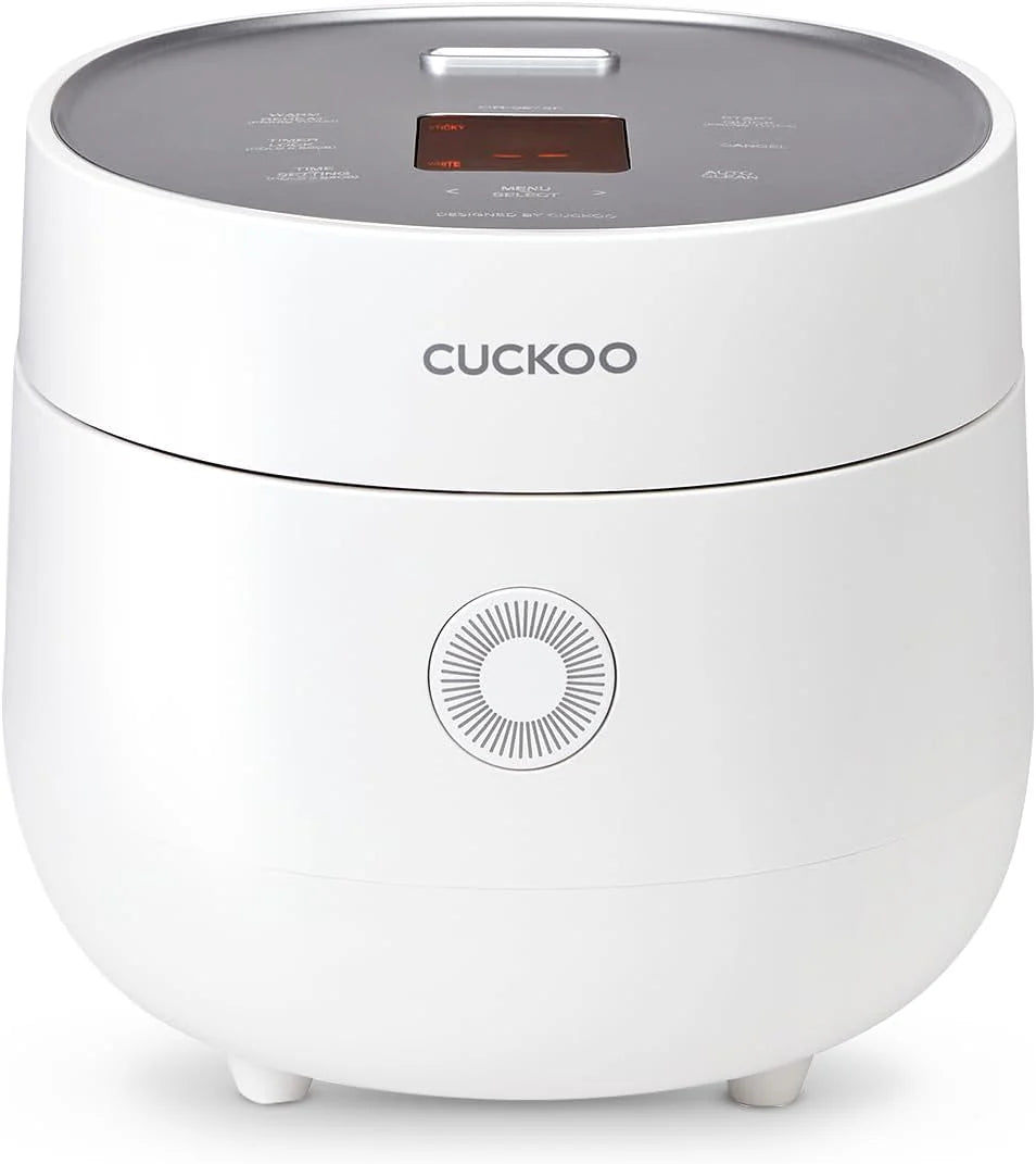Electric rice cooker with 6-cup capacity (uncooked) / 12-cup capacity (cooked). modern fuzzy logic control. featuring timer function and insulation setting. compact model. multi-functional steamer. non-stick inner liner. gray exterior.