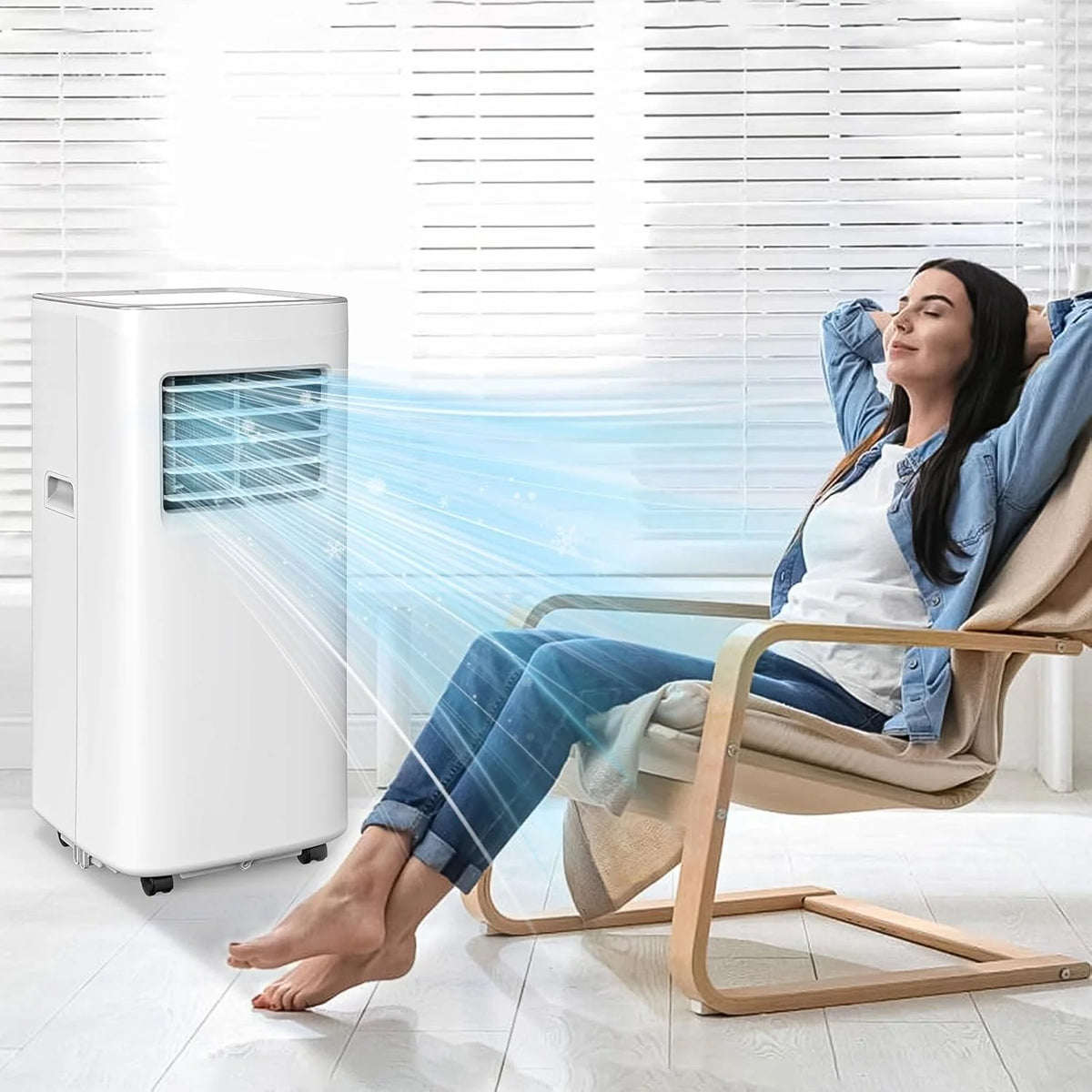8500 BTU Portable Air Conditioners Cool Up to 360 Sq.Ft.3 IN 1 portable ac unit with Remote Control/LED Display/24Hrs Timer/Window Installation Kit & Screwdriver.White