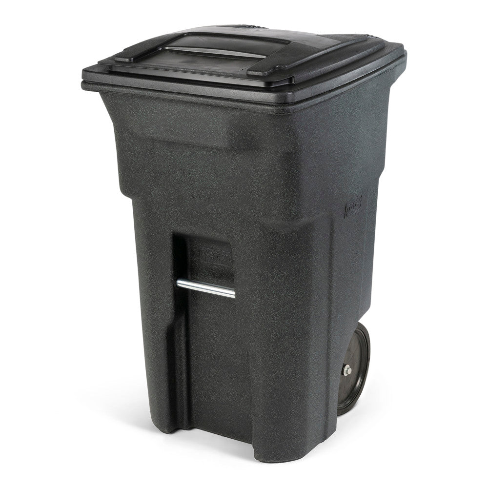 64-Gallon Greenstone Trash Can with Quiet Wheels and Lid