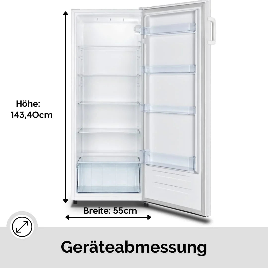 PKM Stand Kühlschrank weiß Höhe 143cm x Breite 58.8cm KS242.0A++