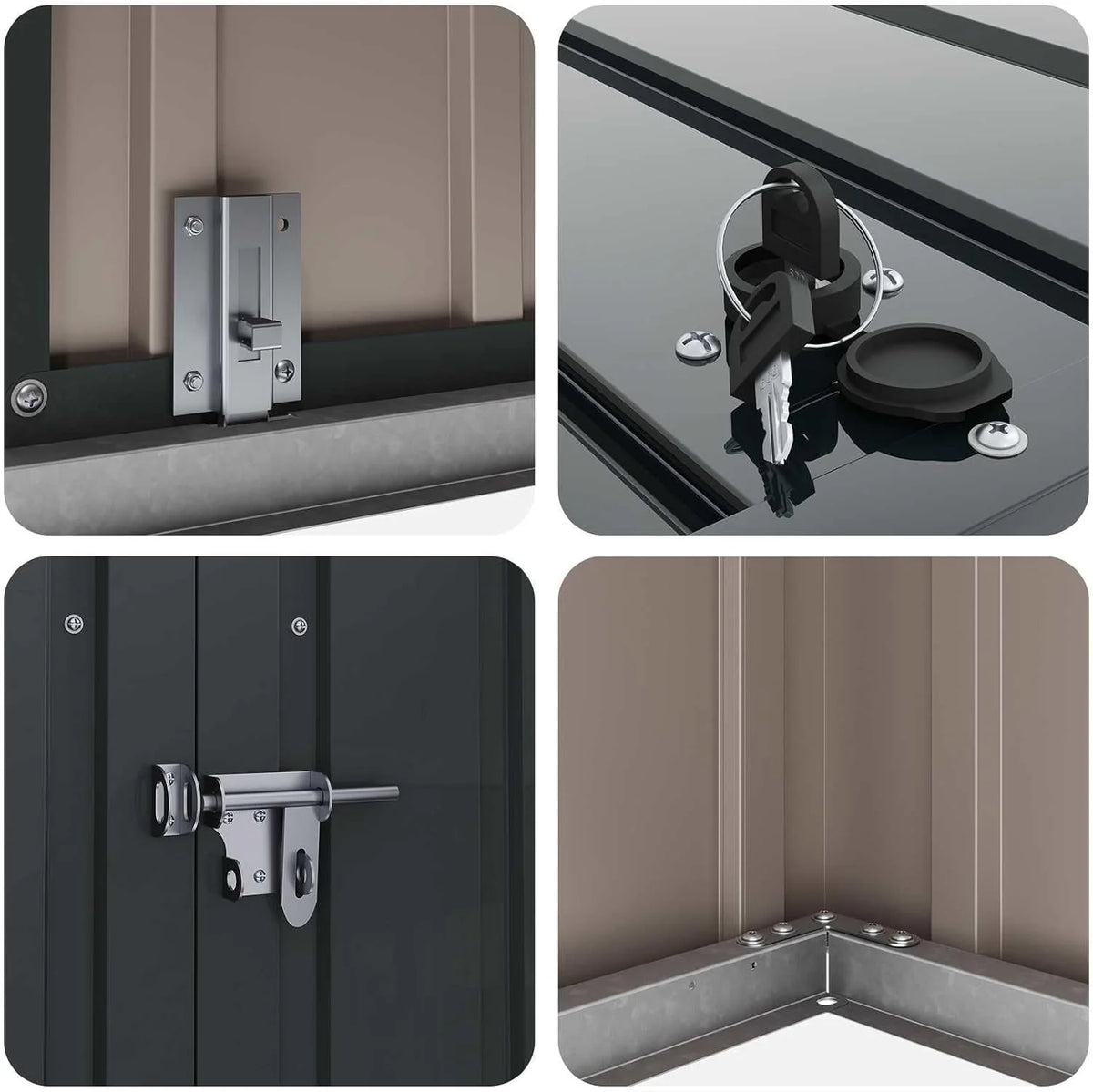 vidaXL Gartenlagerbox Schwarz 101.5 x 107 x 100 cm Stahl. Stylischer. rechteckiger Tisch für jeden Essbereich. pflegeleicht. Elegantes Design. vielseitig einsetzbar - EIN echtes Zuhause!