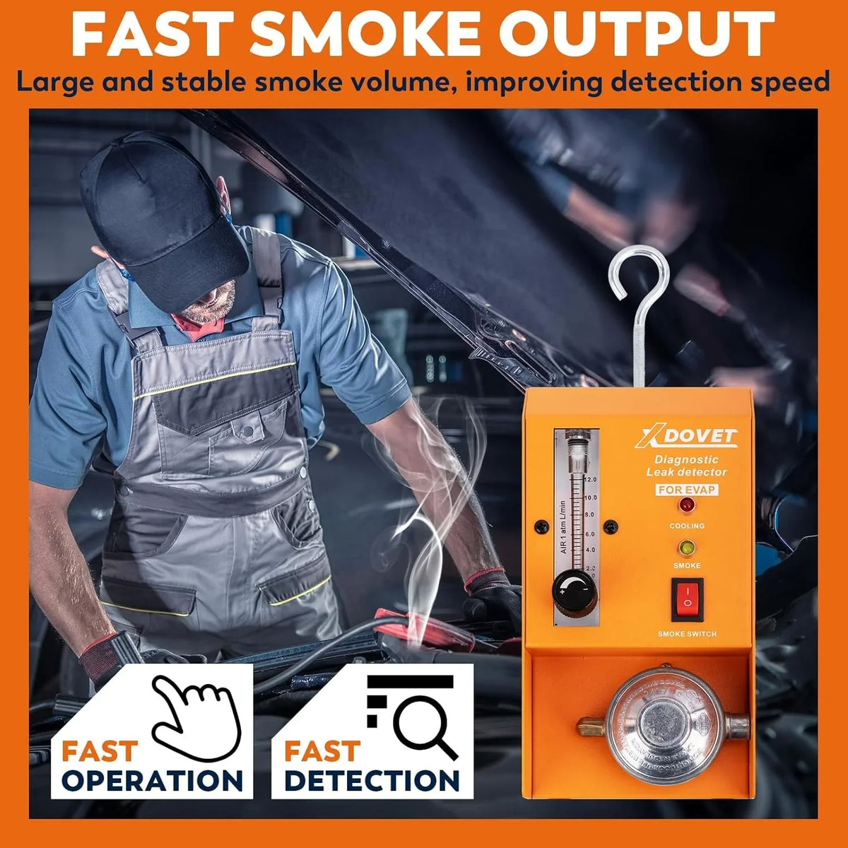 Professional Evap Smoke Machine Leak Detector. XDOVET KSD-204 Automotive Smoke Machine. Smoke Tester for Cars.Vehicles Motorcycles. Trucks