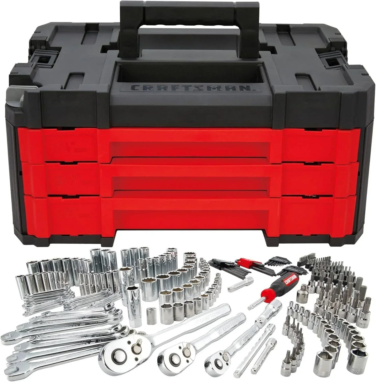 262-Piece Mechanic Tool Set. Master Socket Set with 3-Drawer VERSASTACK Tool Box. SAE/Metric Set