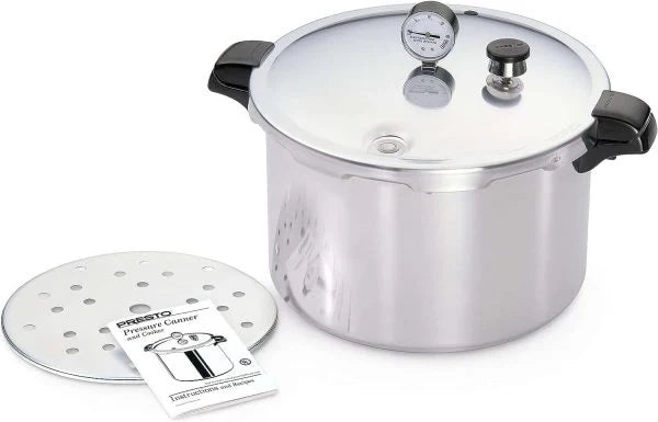 16-Quart Aluminum Pressure Canner and Cooker. Silver