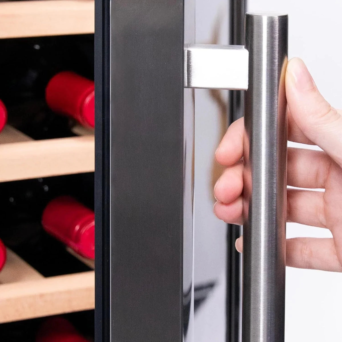 Cecotec Vinoteca Libre Instalación Bolero GrandSommelier 1250 CoolWood. Nevera para vinos con capacidad para 12 botellas. temperatura ajustable de 8-