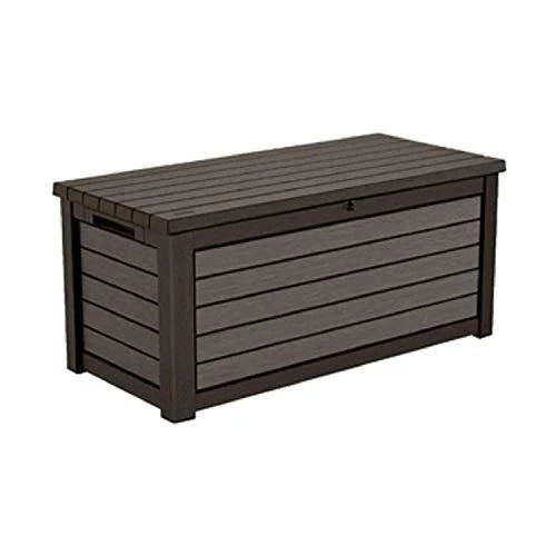 165-Gallon Weather-Resistant Resin Deck Storage Container Box. Brown