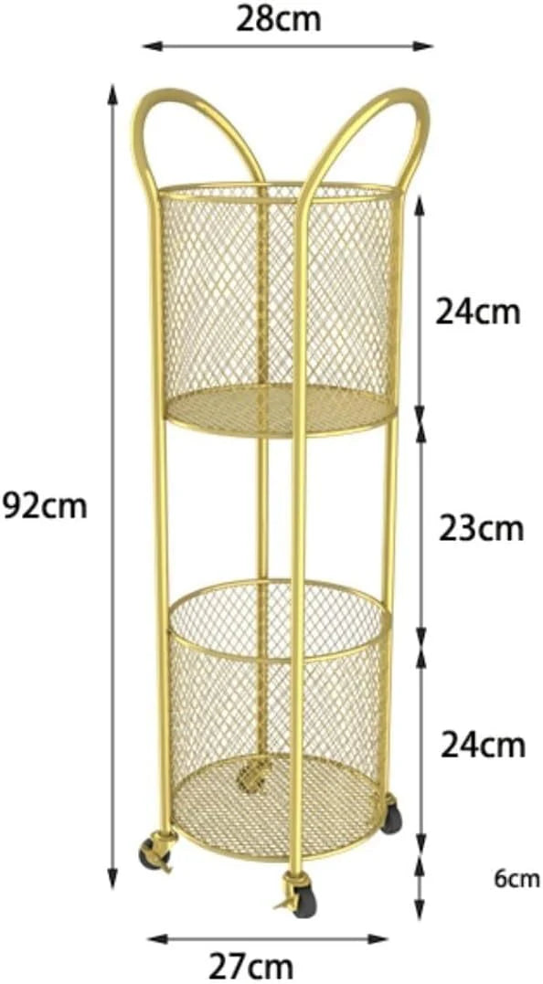 2-Tier Laundry Hamper with Wheels. Iron Basket for Bedroom. Bathroom. Dorm. Large Capacity Clothes Room. Easy to Move & Store
