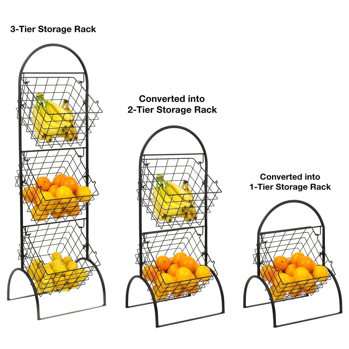 3 Tier Wall Mounted Storage Rack. Multi-Level Floating Shelf Organizer for Kitchen. Bathroom. Bedroom and Home Storage