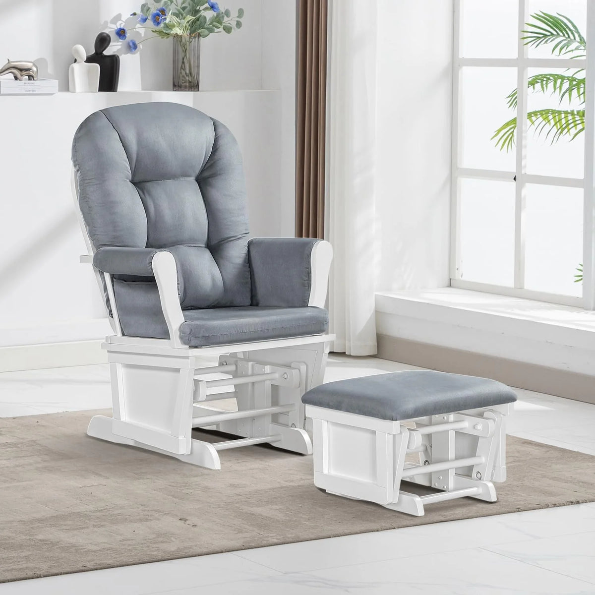 Lennox Furniture Glider Rocker Combo Espresso Beige