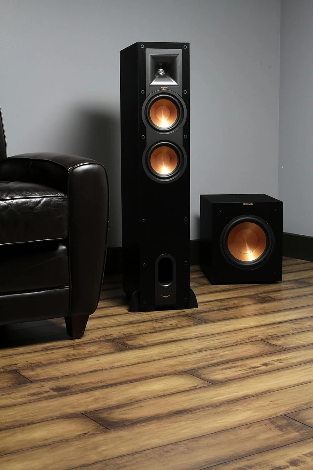 12-Inch Powered Subwoofer. 400W Digital Power. Front-Firing Copper-Spun Driver. Deep Bass Home Theater Subwoofer. Black