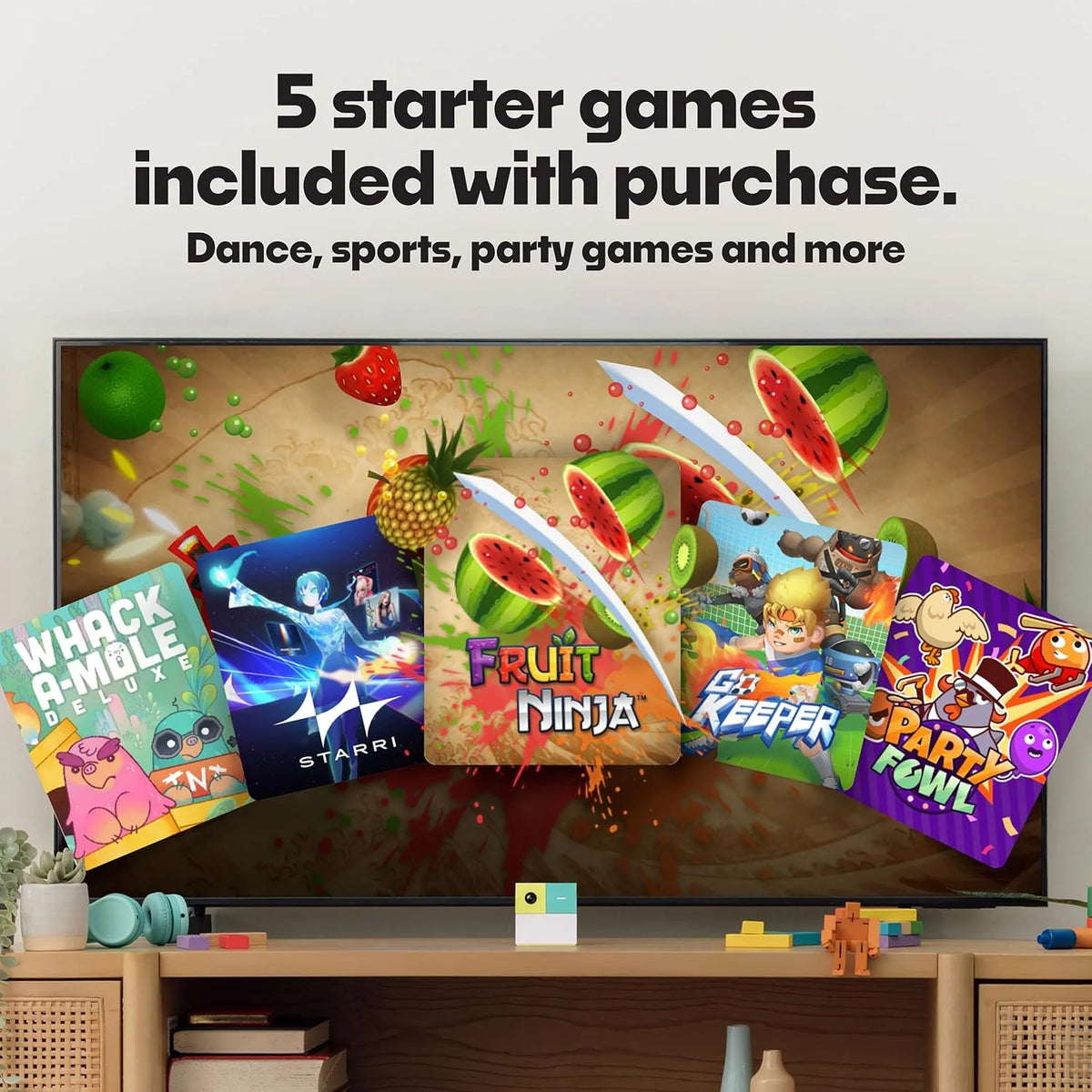 An interactive play system specially designed for children and families. combining indoor sports activities with interactive family entertainment. is perfect for game nights. gatherings and playdates.