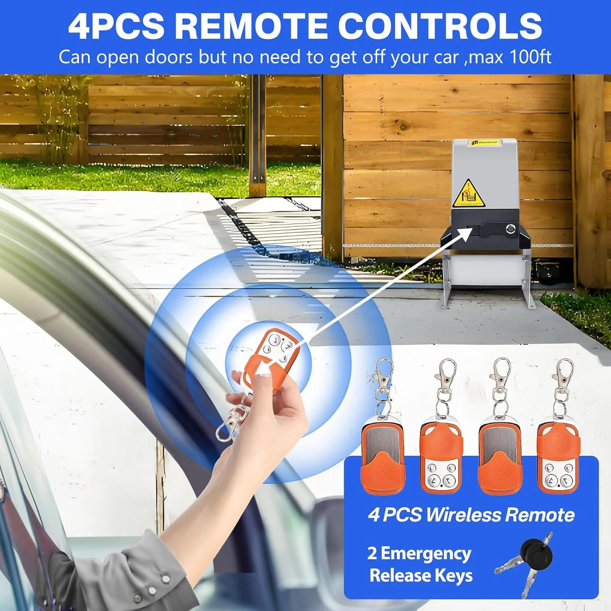 Automatic sliding door opener (controlled via APP). equipped with 4 remote controllers. 750-watt electric sliding door opener motor remote control kit. with wireless keyboard. suitable for sliding door openers up to 40 feet in length.