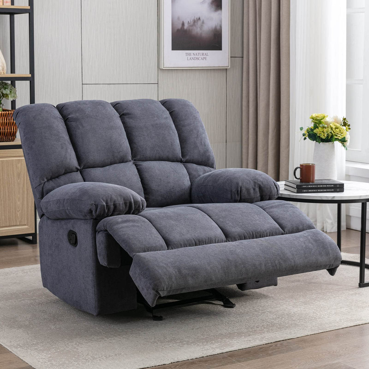 2025 Sillón mecedor sobredimensionado. sillón reclinable manual simple. sillón tapizado acolchonado. sillón mecedor para sala. asiento de teatro talla