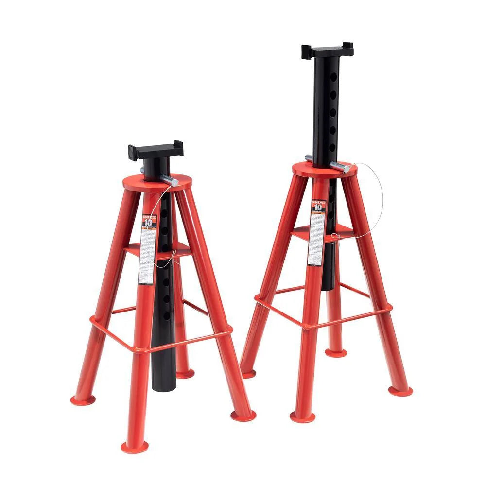 10-Ton High-Height Pin-Type Jack Stands. Pair