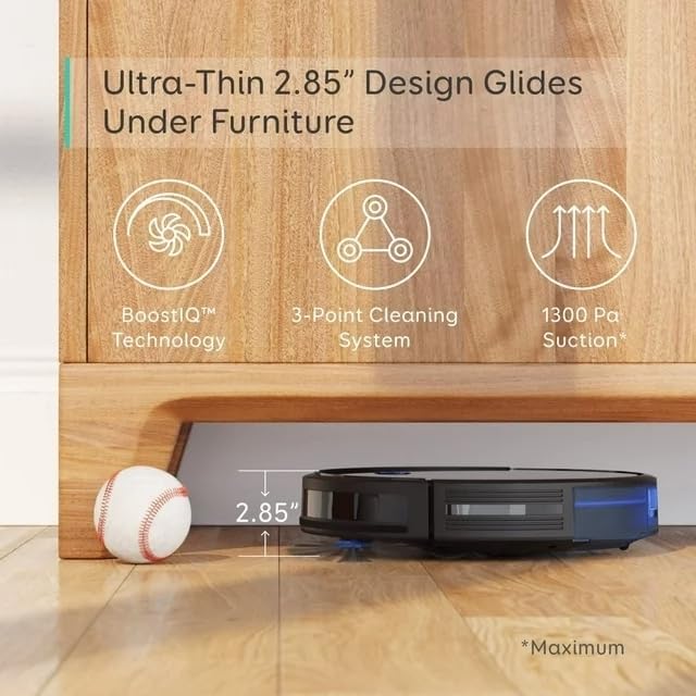 Robot Vacuum C10 with Self Emptying Station. Up to 60 Days Hands Free Cleaning. Edge Expansion Brush. 4000Pa Powerful Suction. 2.85-Inch Ultra-Slim Body. Smart Mapping. Lidar Navigation