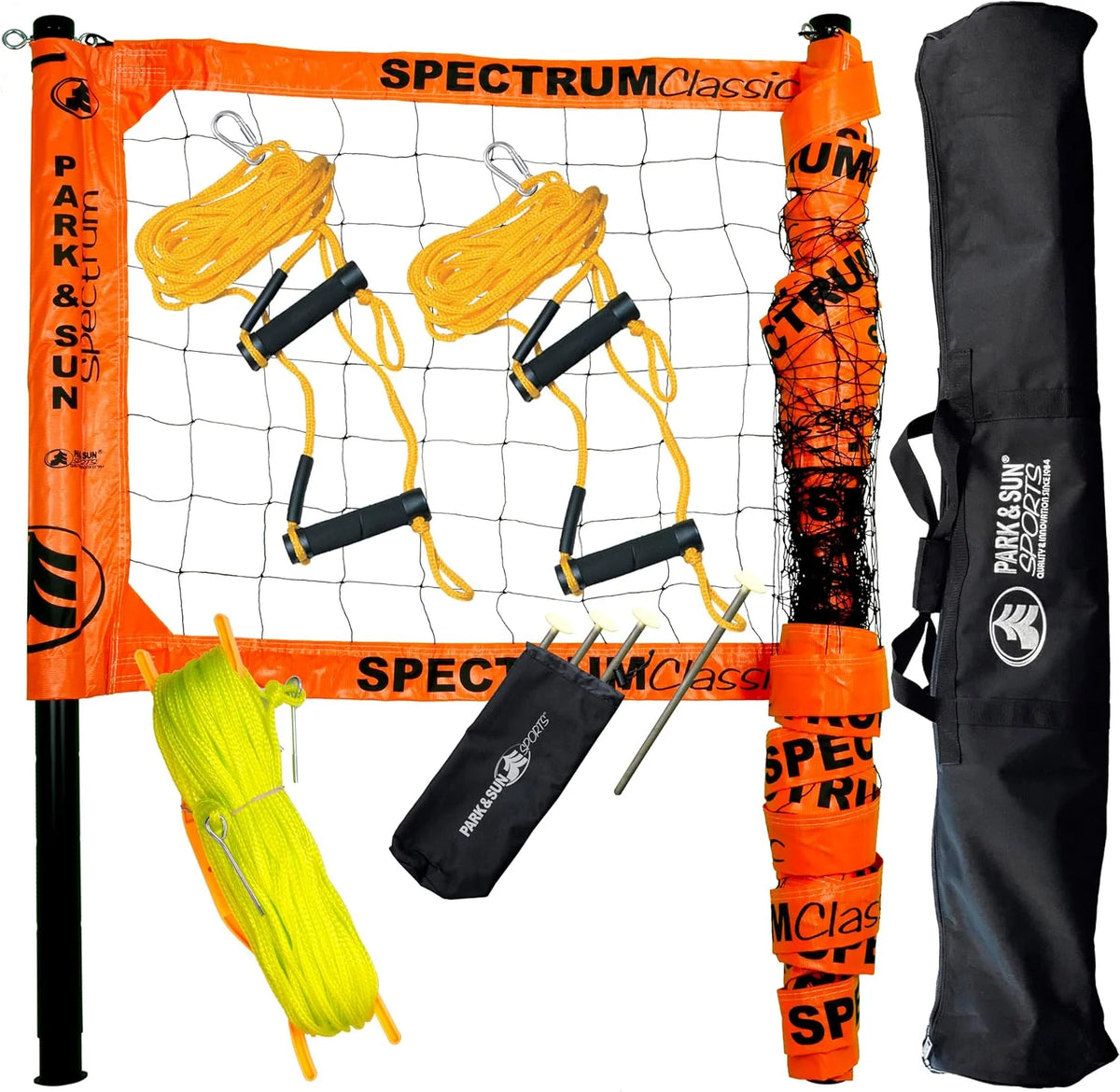 Adjustable professional outdoor volleyball net system