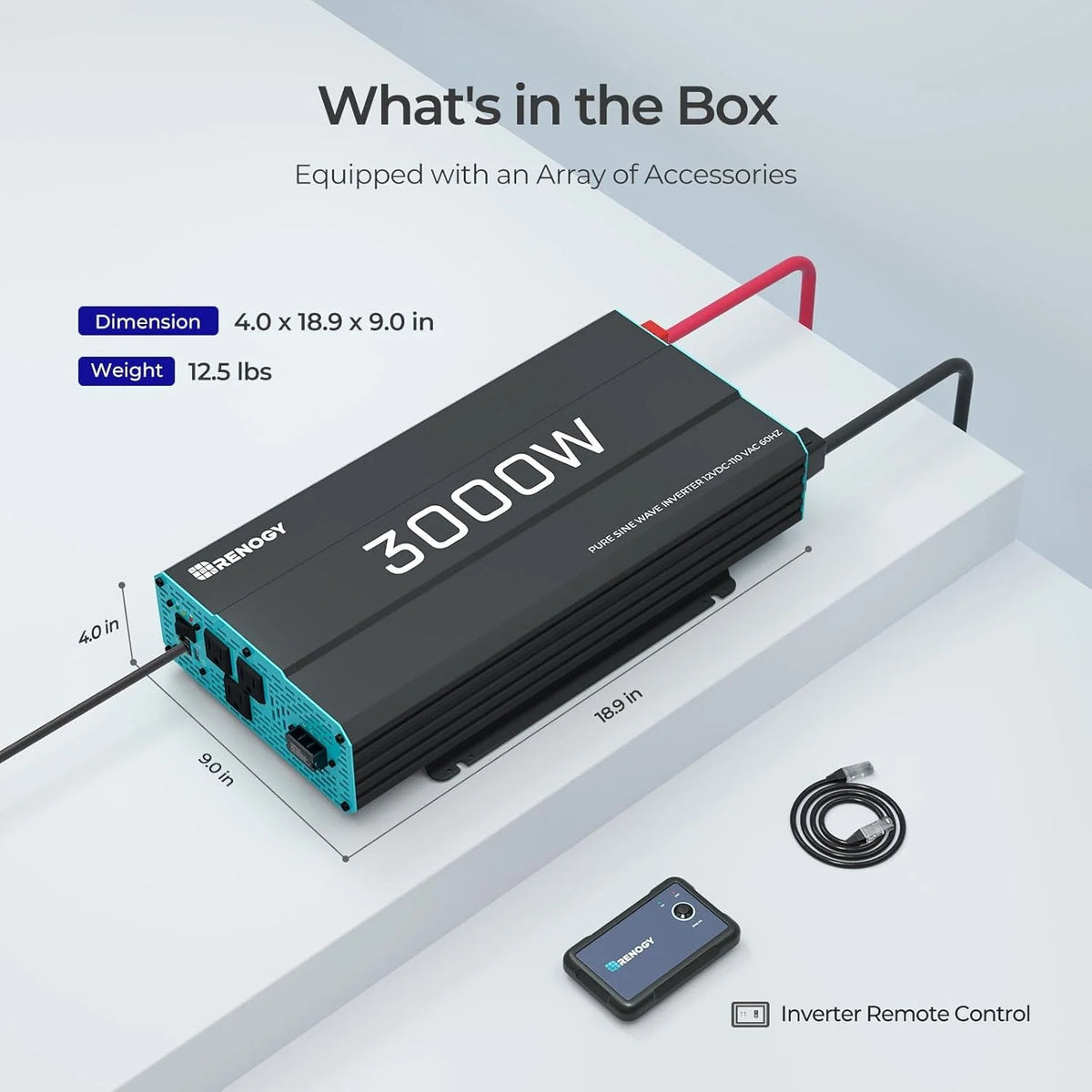 3000W Pure Sine Wave Inverter 12V DC to 120V AC Converter for Home. RV. Truck. Off-Grid Solar Power Inverter 12V to 110V with Built-in 5V/2.1A USB / Hardwire Port. Remote Controller