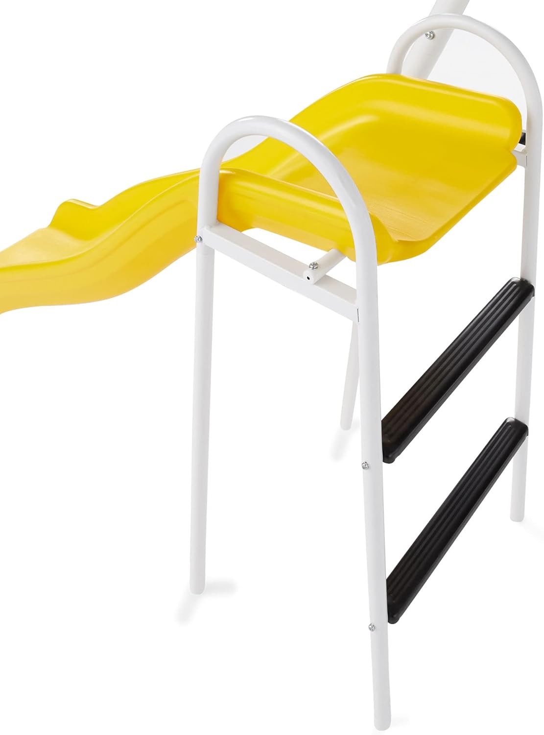 Recreation Blue Ridge Backyard Playground Set Sturdy Metal A Frame Swing with Chain Covers. Glider. Trapeze. 2 Swings. and Slide. Multicolor