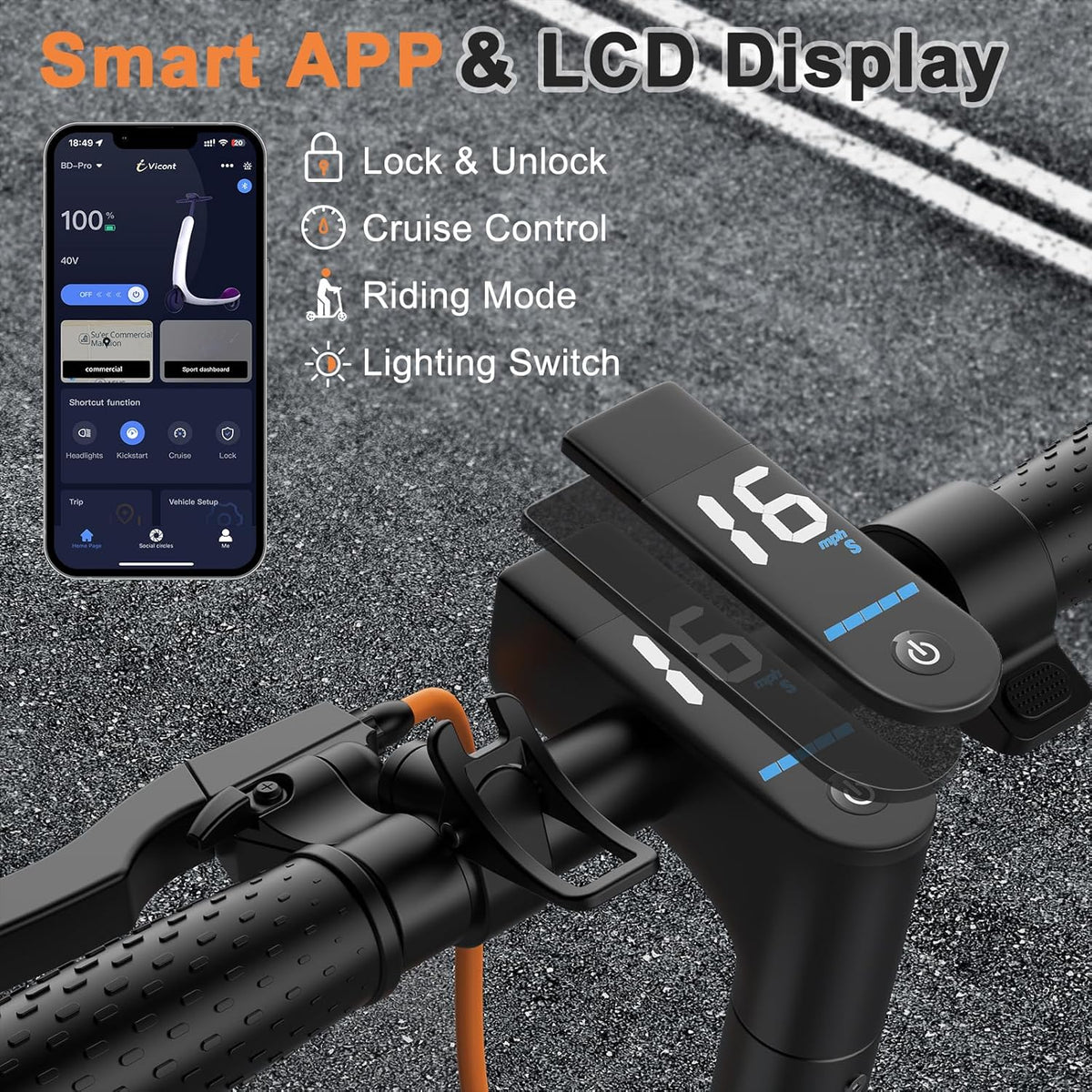 Electric Scooter. 350W Motor. 187Wh/281Wh Battery. 16/19Mph Top Speed. 8.5''Tires. Dual Braking. Folding Scooter