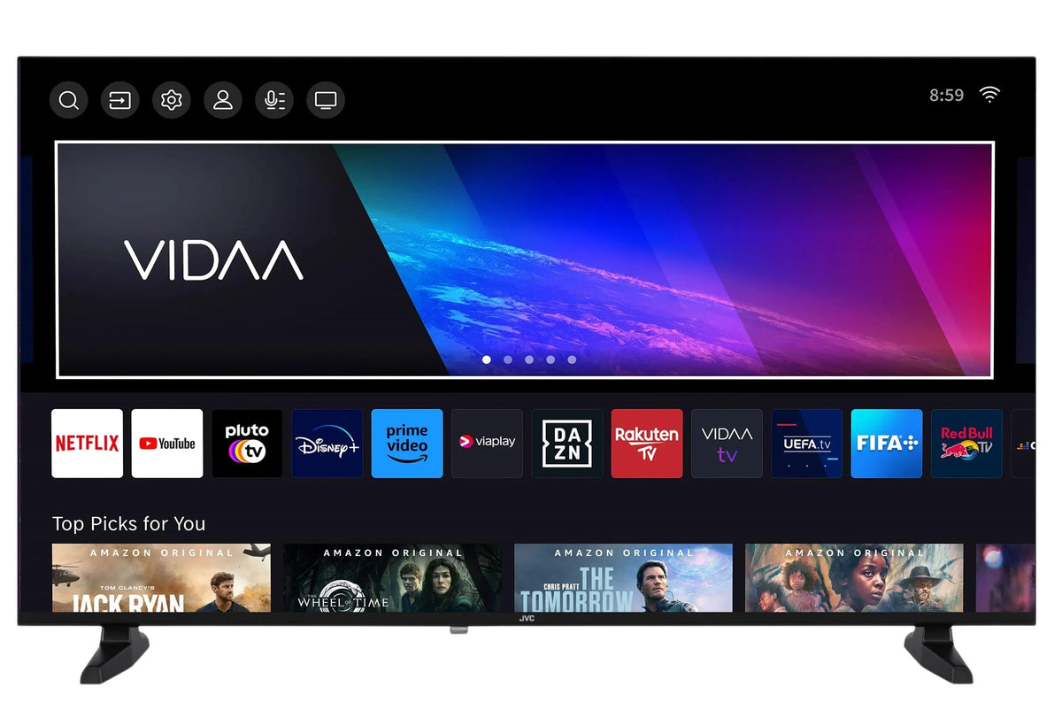 JVC Fernseher 40 Zoll Smart TV VIDAA Full HD HDR Fernseher mit 100 cm Bildschirmdiagonale und integriertem Triple-Tuner. LED TV LT-40VDF2555 (2026)
