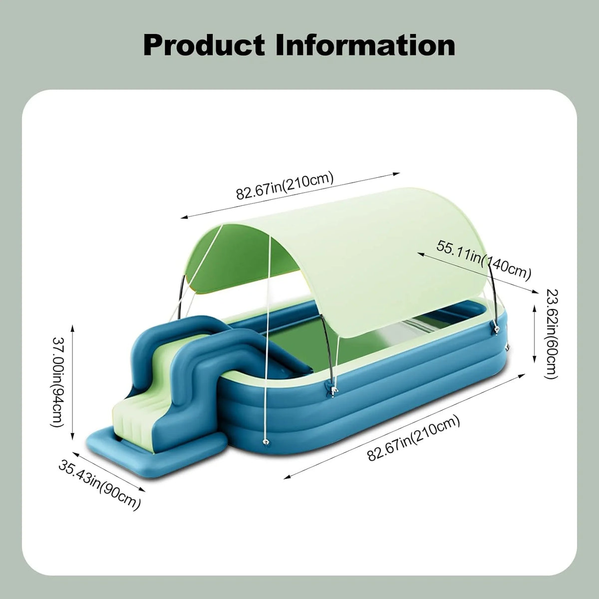Inflatable Swimming Pool with Water Slide. Inflatable Slide Water Pool with Awning. Inflatable Mega Bouncy Castle Water Park. Swim Centre Pools for Backyard. Garden. Summer Water Party