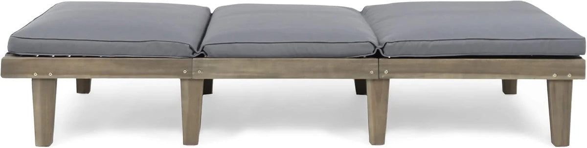 Outdoor rosewood recliner (set of two). gray surface / dark gray seat cushion