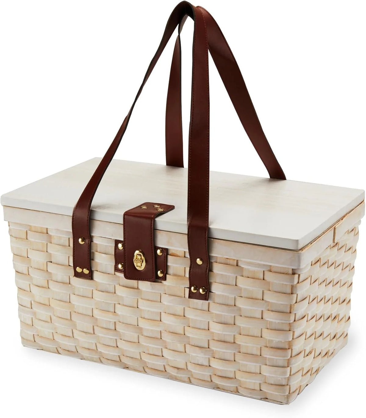 Outdoor picnic basket (with lid and handle). four-person picnic basket (including accessories) picnic equipment set (28-piece set)