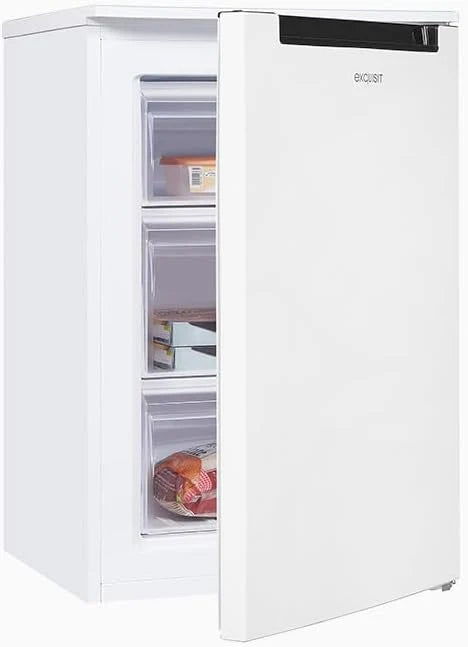 Exquisit Gefrierschrank | 87 l Nutzinhalt. 85.5 cm Höhe. Energieklasse C. 40 dB(A) | 4-Sterne-Gefrieren. manuelle Temperaturregelung. manuelles