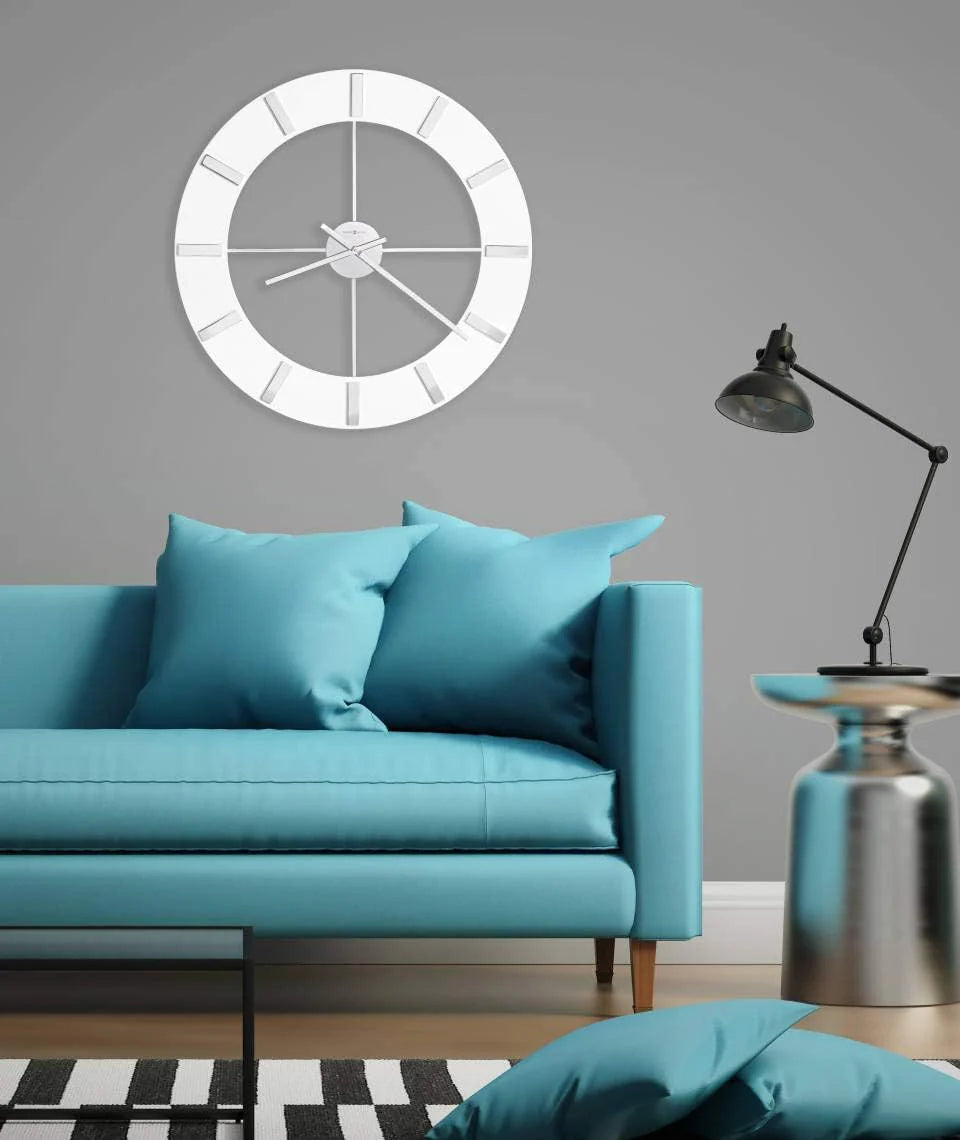 Wall-mounted clock II 549-476 - 30-inch ultra-large size with glossy white surface. equipped with quartz movement