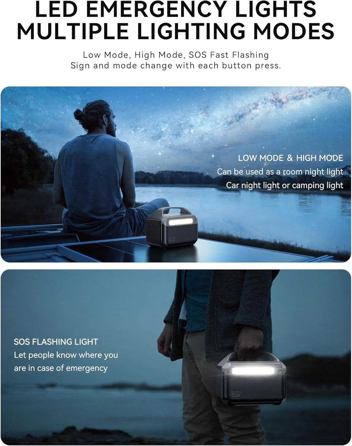 Portable Power Station 56000mAh. 179.2Wh LiFePO4 Battery Backup w/ 2 300W (Peak 600W) AC Outlets. 1.5hrs Fast Charging. Power Bank for Hurricane Emergency/Outdoor Camping/RVs/Home Use