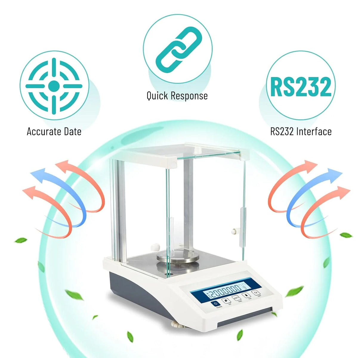 Lab Scale. Digital Analytical Balance 220g/ 0.1mg. High Precision Scientific Precision Scale Accuracy 0.0001g. Balance Scale for Coin/Jewelry/Powder with Weights and RS232 Interface