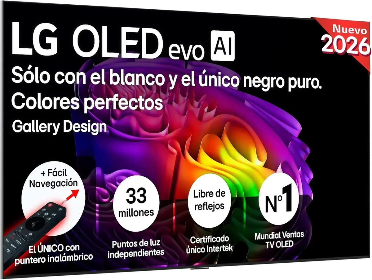 LG OLED65C54LA - TV 65. OLED EVO 4K. Smart TV AI C5. WebOS 25. Super Upscaling. Dolby Vision and Dolby Atmos. AMD FreeSync. Alexa/Google Assistant.