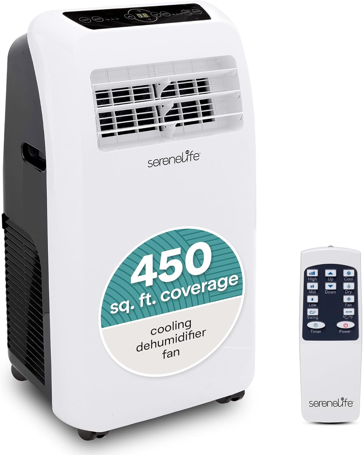 10.000 BTU Portable Air Conditioner– 4-in-1 AC Unit w/Cooling. Dehumidifier. Heater. & Fan– Includes Remote Control. Window Mount Kit. Quiet Operation. 24-Hour Timer