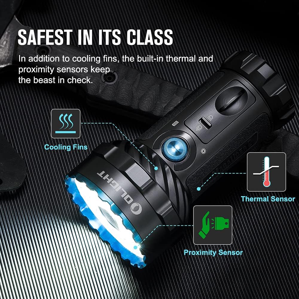 2 rechargeable handheld flashlights with 14000 lumens ultra-bright light and 3 times built-in battery pack for home. outdoor and emergency use.