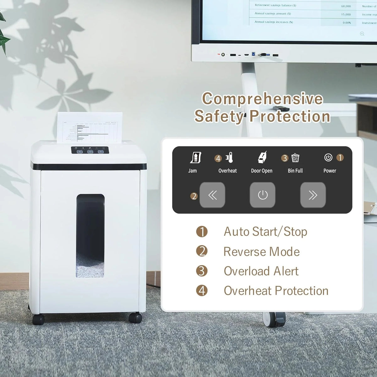 Professional Commercial Paper Shredder: P-7 Security Super Micro-Cut 1x1.7mm 7 Sheets/CDs/Cards/Staples 6-Gal Bin Heavy Duty for Home/Office/Industrial/Business Use-Confidential Documents