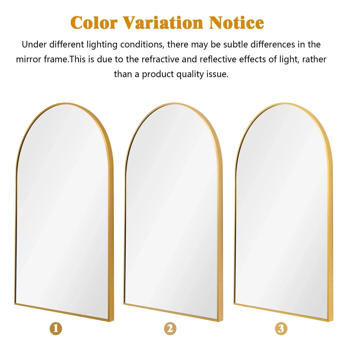 2 Pack 36x24 Inch Arched Bathroom Vanity Mirrors. Wall Mounted Decorative Mirrors for Bathroom and Bedroom