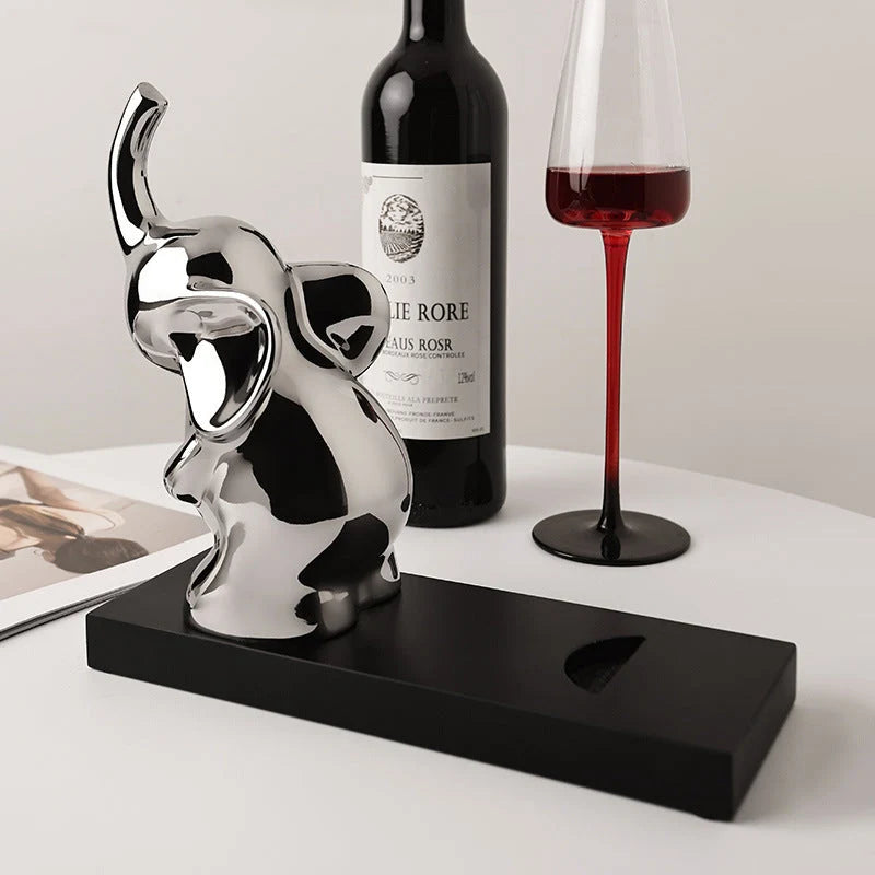 Elephant Resin Wine Bottle Holder Decorative Tabletop Wine Rack for Home Bar