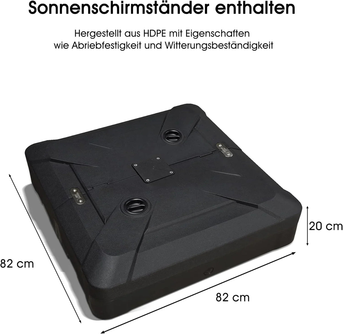PURPLE LEAF Sonnenschirm 300 x 300 cm mit Schirmständer Ampelschirm Groß 360°Rotation Gartenschirm mit Kurbel. Marktschirm XXL Sonnenschutz UV50+.