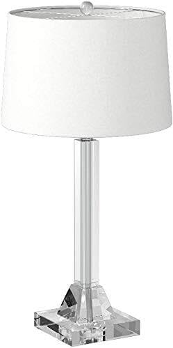 27 Modern Crystal Table Lamp 2-Pack with Linen Shade for Bedroom Living Room Home Office Desk Nightstand with LED Bulb Suitable for Living Room. Dormitory. Office.