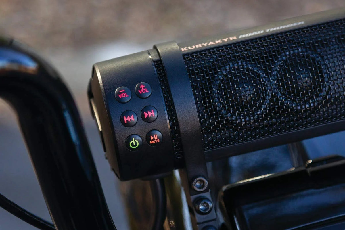 300W Waterproof Bluetooth Motorcycle Sound Bar – Handlebar Mount. Satin Black