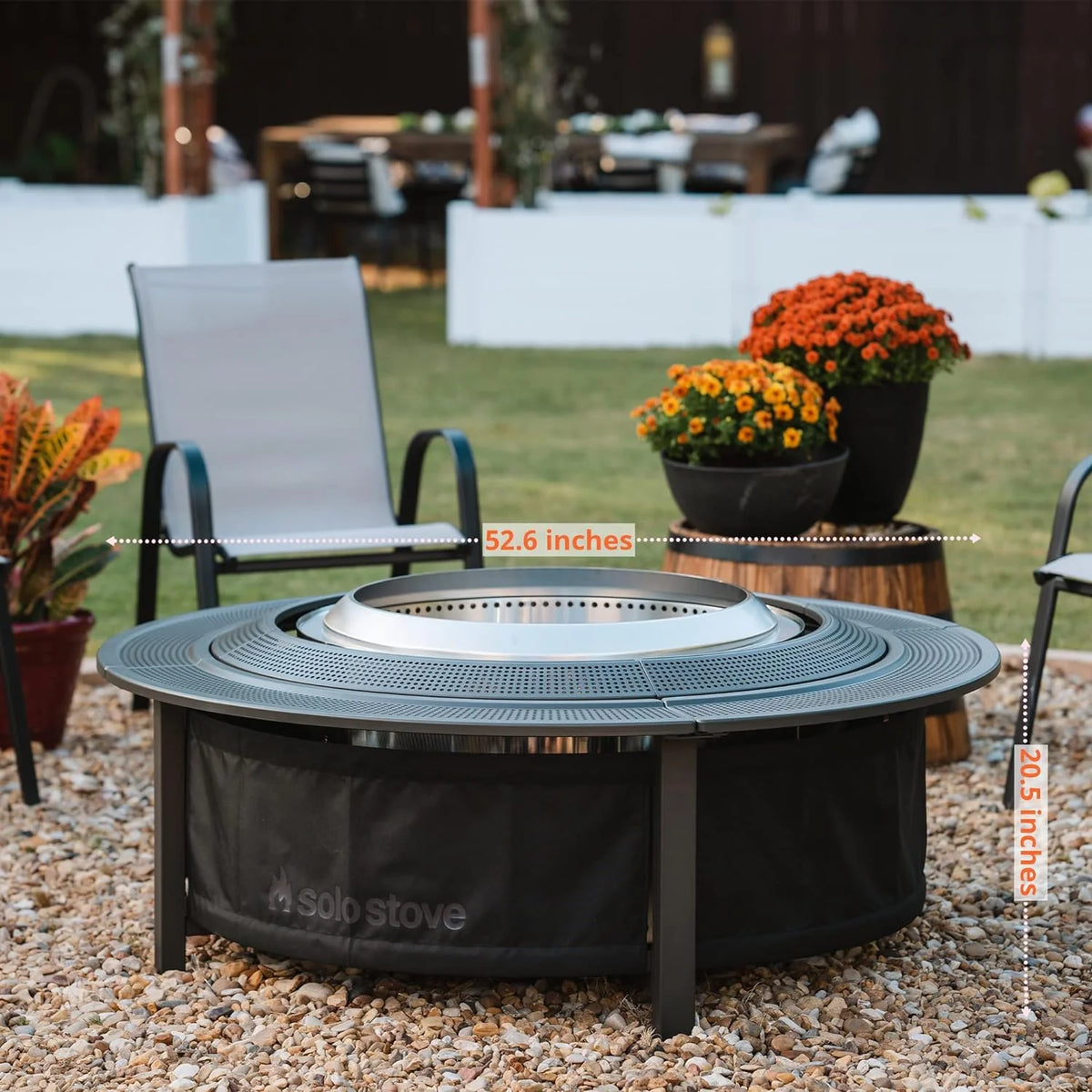 52.6-inch fireplace surround tabletop - Portable protective partition for wood-burning fireplace. ensuring safety and enhancing space - Powder-coated steel and UV-resistant outdoor fabric material. black