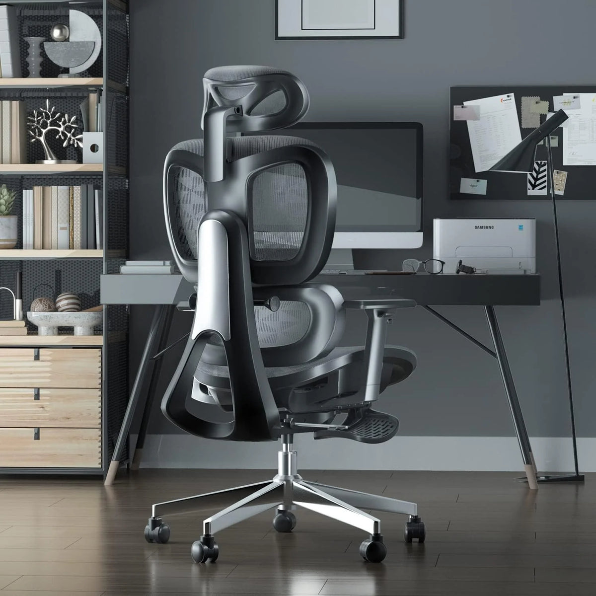 Ergonomic Mesh Office Chair with 3D Adjustable Armrest.Plastic Frame High Back Desk Computer Chair Ergo3d Ergonomic Office Chair with Wheels for Home & Office Black
