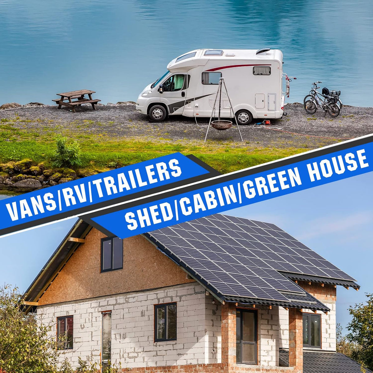 200 Watts 12 Volt/24 Volt Solar Panel Kit with High Efficiency Monocrystalline Solar Panel and 30A PWM Charge Controller for RV. Camper. Vehicle. Caravan and Other Off Grid Applications