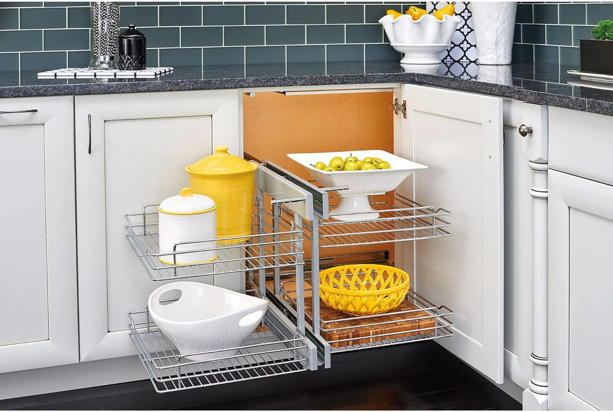 18-inch double-layer removable shelves with 4 shelves. silver color