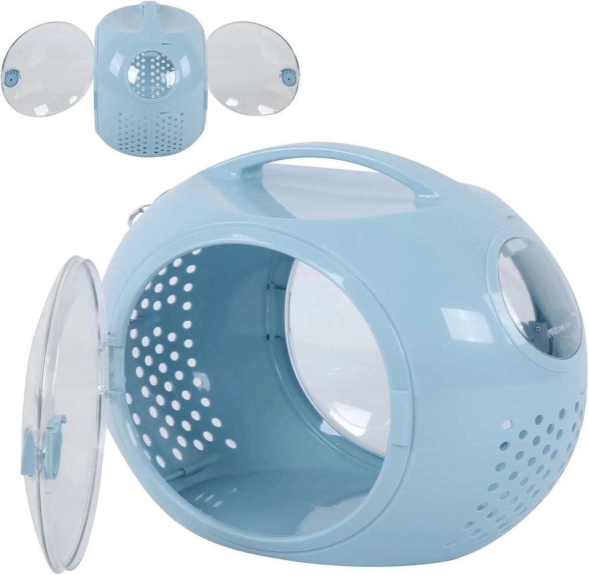 Portable pet backpack-style transportation case. space capsule-style backpack-style pet backpack. suitable for small dogs. cats and small pets (white version)