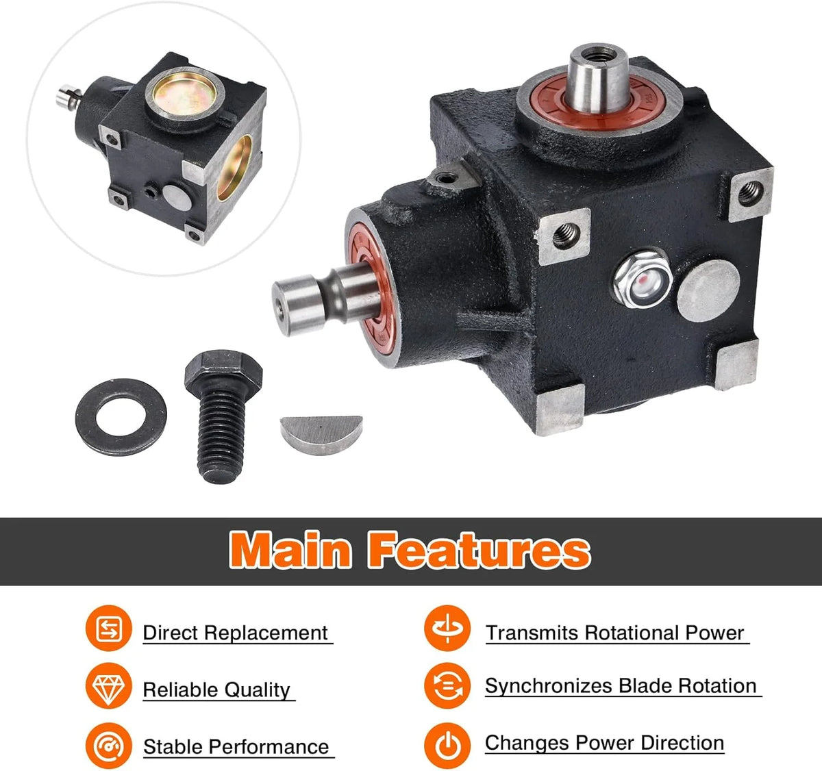 Grass mower chassis gearbox. compatible with John Deere 425. 445. and 455 tractors. suitable for 48-inch. 54-inch. and 60-inch grass mower chassis. replaceable