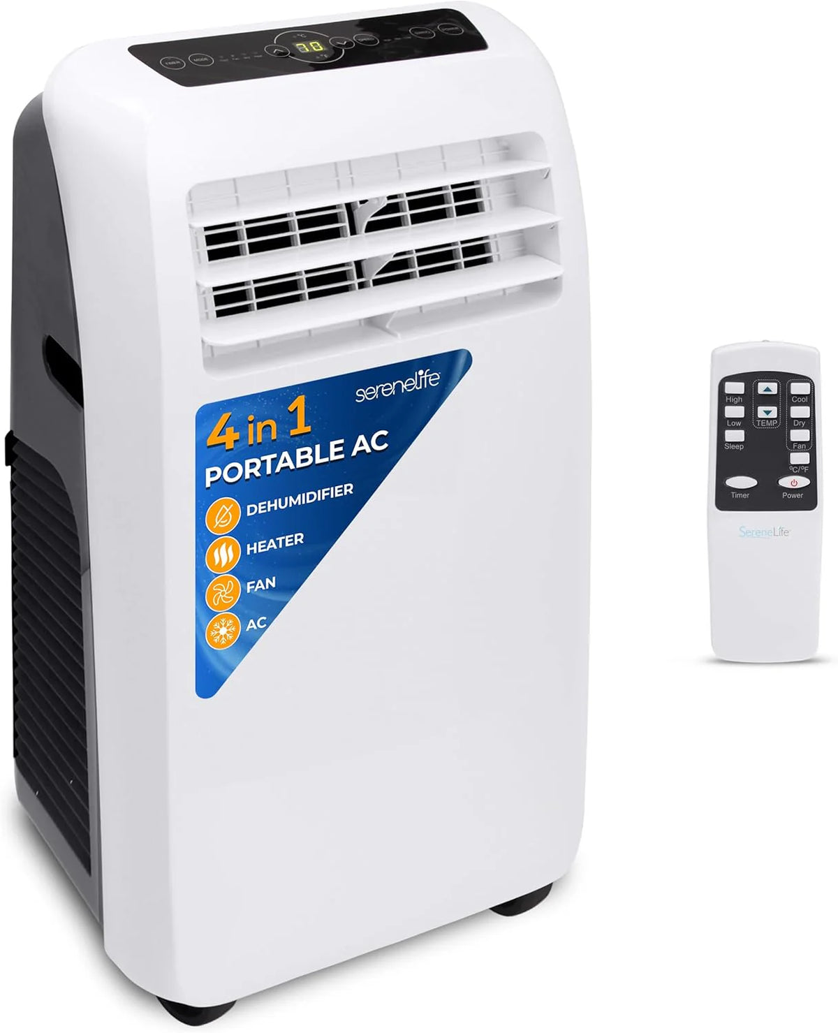 3-in-1 Portable Air Conditioner with Built-in Dehumidifier Function.Fan Mode. Remote Control. Complete Window Mount Exhaust Kit